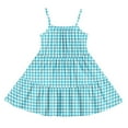 thumbnail image 5 of Abcomgle Cute Sundresses Dresses for Girls 10-12 Casual Spaghetti Strap Sleeveless Girls Cami Dresses Plaid Sundresses Boho A-Line Tiered Dresses for 6-14 Years,Sky Blue, 5 of 6
