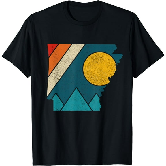 Arkansas Vintage State Map Mountains Hiking Pride Gift T-Shirt