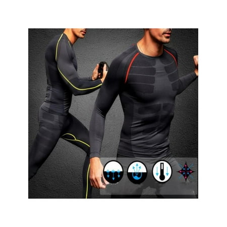 Men's Compression Shirt Running Gym Tops Sport Long Sleeve Base Layer Tight