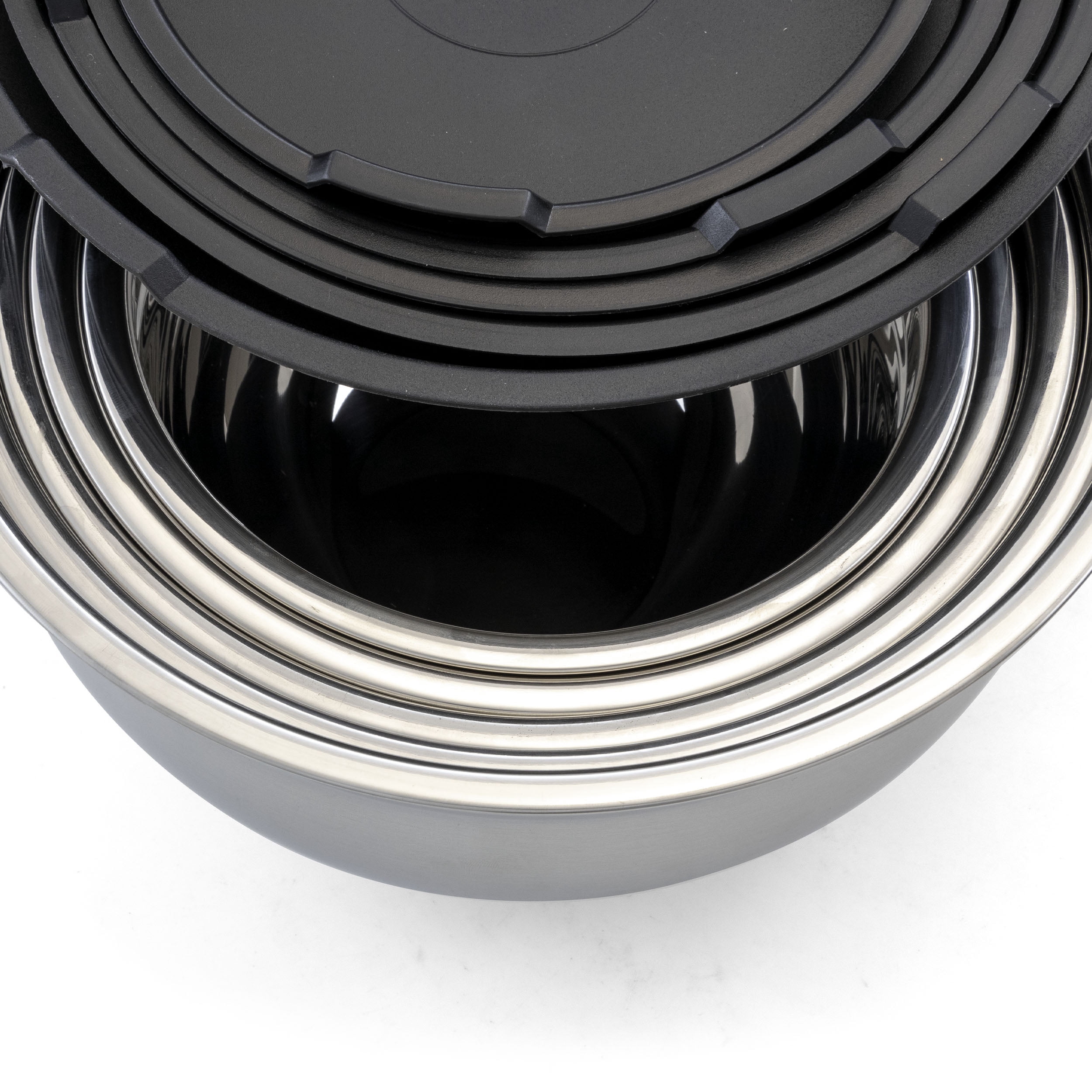 MegaChef 5 Piece Multipurpose Non Slip Stackable Mixing Bowl Set with Lids