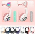 thumbnail image 3 of 1pcs Wireless Cat Ear Headphones Bluetooth Headset LED w/Mic Lights Earphone for Kids, 3 of 9