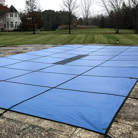 WaterWarden in-Ground Pool Safety Cover Fits 32’ x 50’ Rectangle Pool  Center Drain Panel  20-Year Warranty