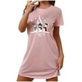 thumbnail image 5 of Somuwie Large size short Halloween women's nightdress with chest print round neck short sleeves short nightdress, 5 of 5