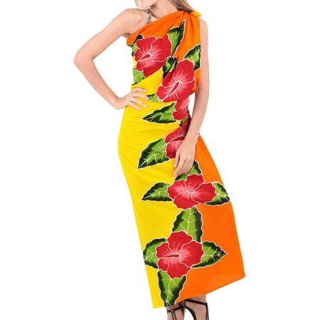 HAPPY BAY Women s Beachwear Summer Bikini Wrap Sarong Swim Cover up Skirt Bathing suit Swimwear Swimsuit Beach Wraps Coverups for Women One Size Yellow  Floral