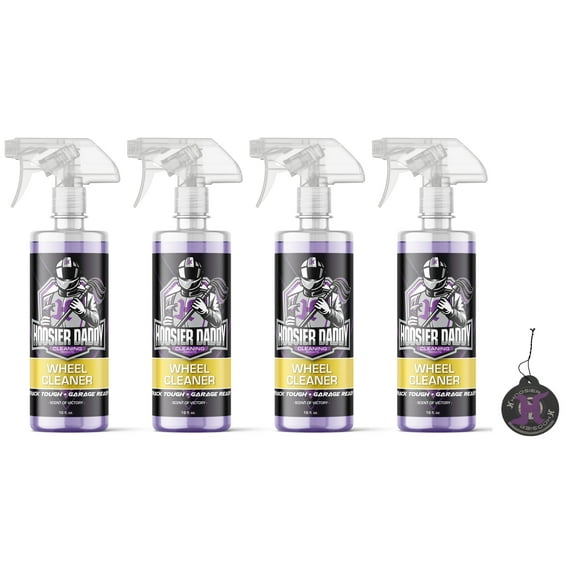 Hoosier Daddy 16oz Wheel Cleaner - Powerful Formula Removes Brake Dust, Grime, and Dirt for Sparkling Rims, Safe for All Wheel Types, Easy Spray Application(4-Pack)