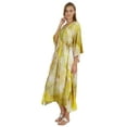 thumbnail image 3 of Bimba Womens Printed Rayon Cover-Up Caftan Long Kimono Maxi Dress Side Split Beach Kaftan Dress, 3 of 7
