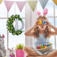 thumbnail image 4 of CoreLiving Easter Decorations Hanging Ornament Wreath for Tree Featuring Vintage Style Flocked Bunnies Spring Flowers and Heart Accents for Front Door Mantle Wall Window Decor, 4 of 9