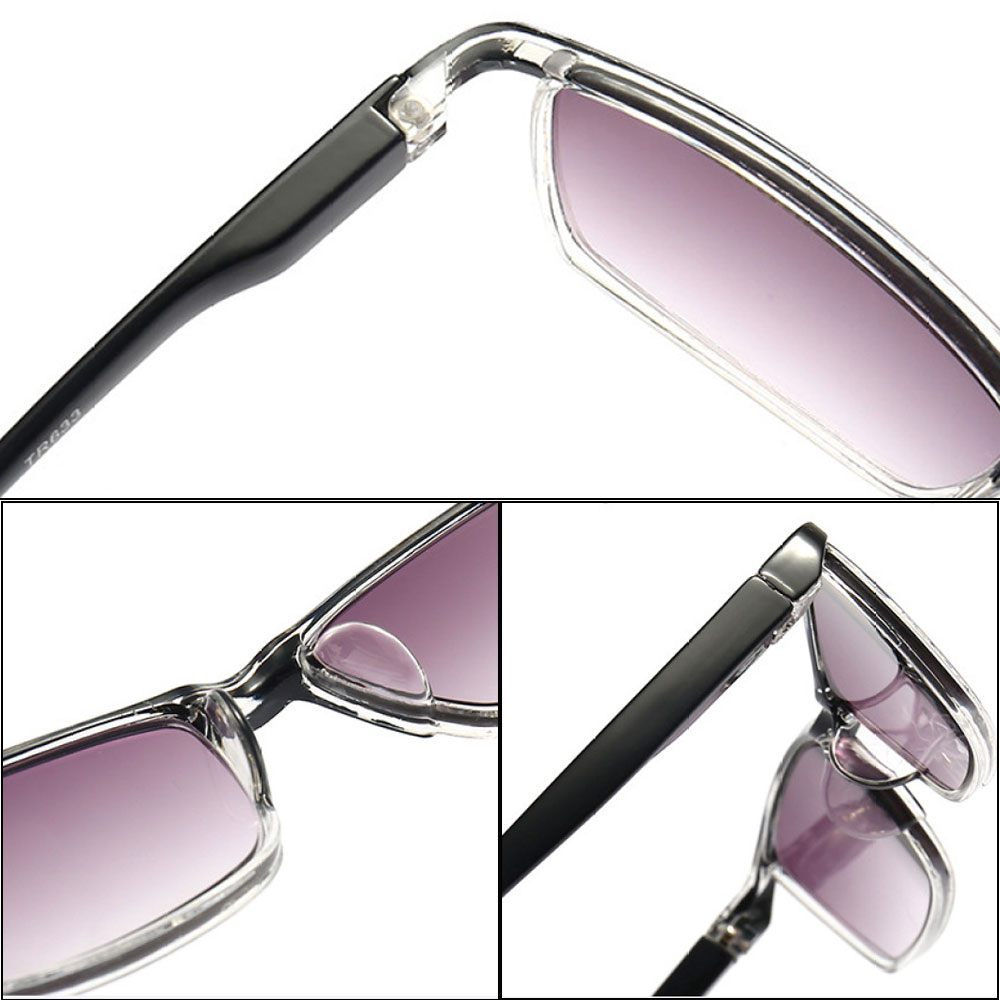 3 Pairs of Gradient Gray Reading Glasses 1.50 TR90 Fashion Red Presbyopic Sunglasses for Women and Men, Spring Hinge Rectangle Readers +1.50