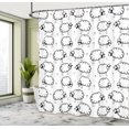 thumbnail image 5 of Ambesonne Animal Shower Curtain, Funny Sheeps on a Meadow, 69"Wx75"L, Black White, 5 of 5