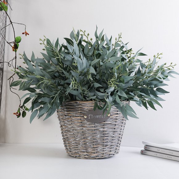 Visland 1 Pce Feuilles de Saule Artificielles en Osier Fausse Plante Verte Feuillage Mariage Déco Maison