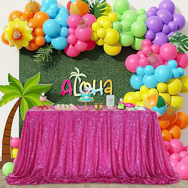 Mantel Rectangular de Lentejuelas de 90 x 132 Pulgadas, Mantel Brillante para decoración de Mesa de Patio, Fiesta de Primavera, Boda, Baby Shower
