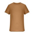 thumbnail image 4 of Homenesgenics Mens Shirts Men Tops T Shirts for Man Men's Summer Solid Round Neck Short Sleeved Knitted T-Shirt Bronze XXL, 4 of 6