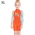 thumbnail image 2 of Buceo vela niños traje de traje de baño traje de baño niños traje de baño espalda con cremallera con cremallera ropa de baño para nadar buceo snorkeling naranja xl kenally OD003662-14, 2 of 7