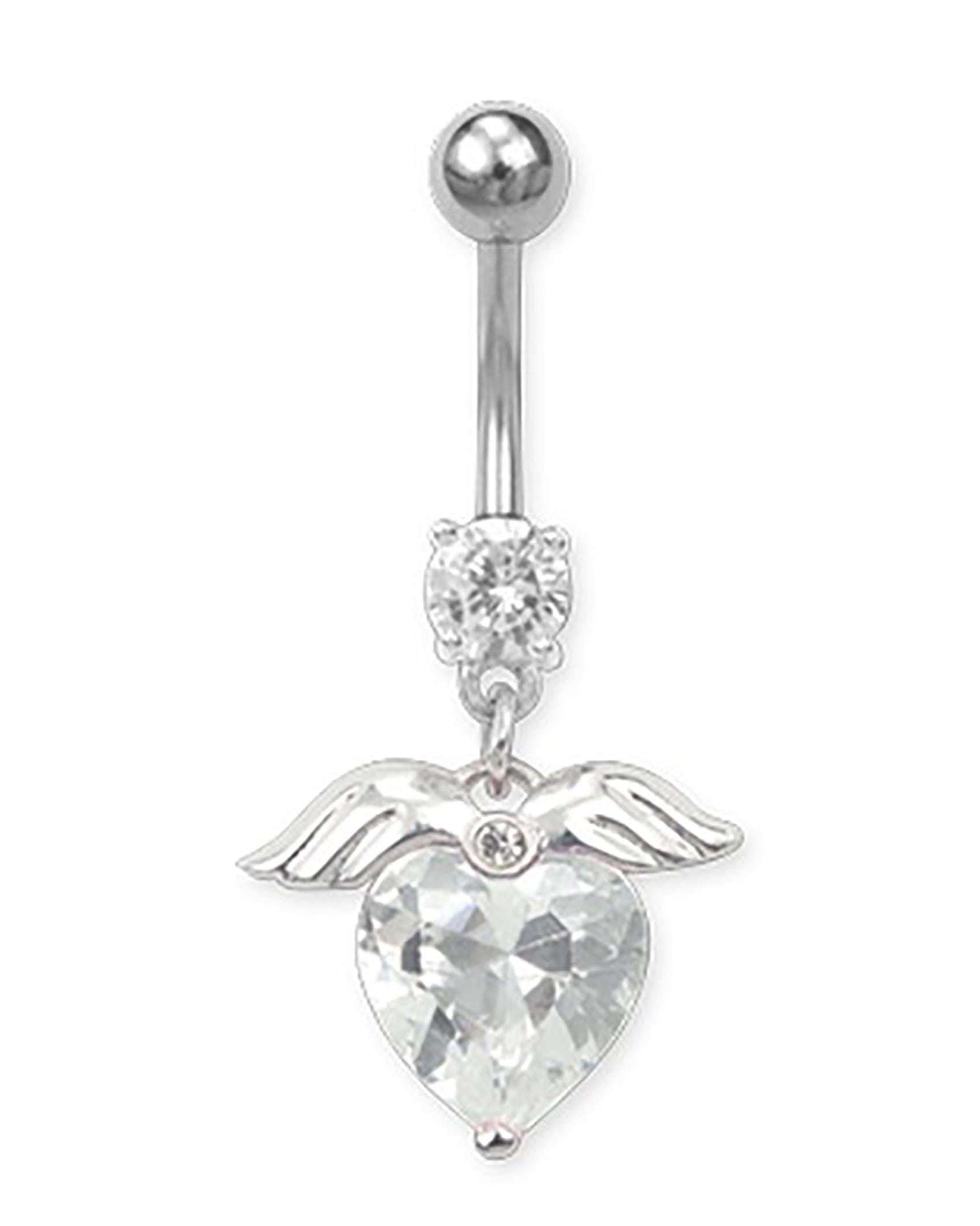 CZ Crystal Stone Cute Crab 925 Sterling Silver Belly Button Ring Jewelry