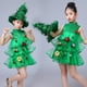 thumbnail image 5 of EeaseMX 1 sombrero y vestido de árbol de Navidad para espectáculos de Navidad, disfraz infantil para niñas (talla 110 cm, verde), 5 of 8