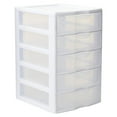 Sterilite Clearview Small Plastic 5 Drawer Desktop Storage System, 4