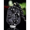 thumbnail image 2 of HOOUN Natural Black Obsidian Chinese Zodiac Necklace Amulet Animals Pendant Bead Chain-rabbit & bunny, 2 of 4