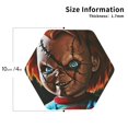 thumbnail image 3 of Saiise 4 Pcs Leather Coasters for Drinks Coaster Sets Drink Table Cup Coasters for Living Room Kitchen Coffee Decor,Chucky, 3 of 8
