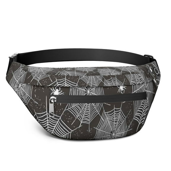 Fanny Pack Spider Web and Spiders Halloween Pattern Waist Pack Bag,Running Cross Bag,Waterproof Large Fanny Packs for Women Men for Travel Running Hiking Cycling