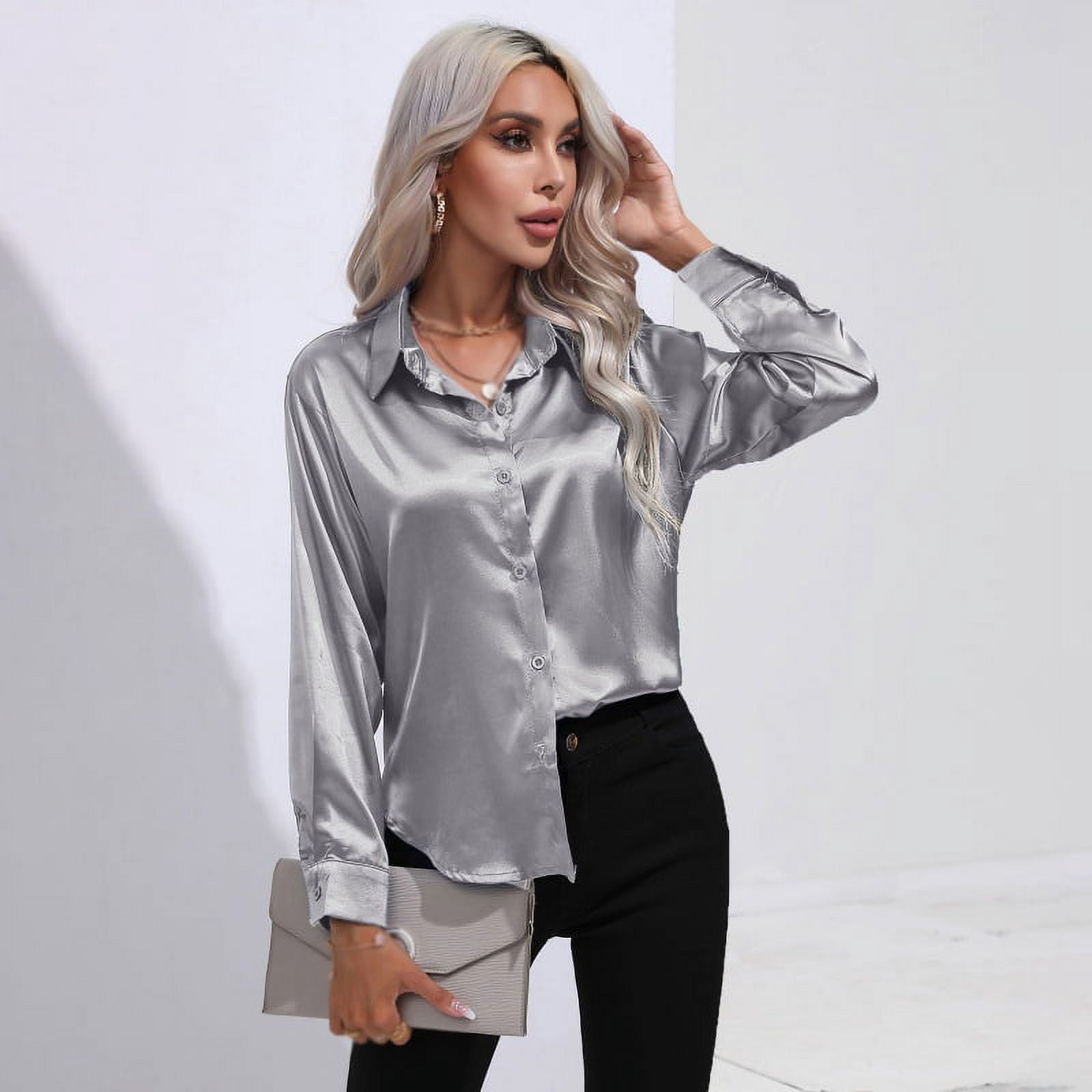 silver satin top