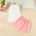 thumbnail image 6 of Little Girls Sleeveless Bow Top & Pleated Skirt Set Pink Kids Spring Summer Casual Birthday Party Outfit 3T,Size 7-8 T, 6 of 7