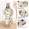 thumbnail image 3 of FORMRS Wearable Blanket Hoodie with Sleeves for Kids Cozy Flannel Sweatshirt, Beige Leaves Plaid, 3 of 7