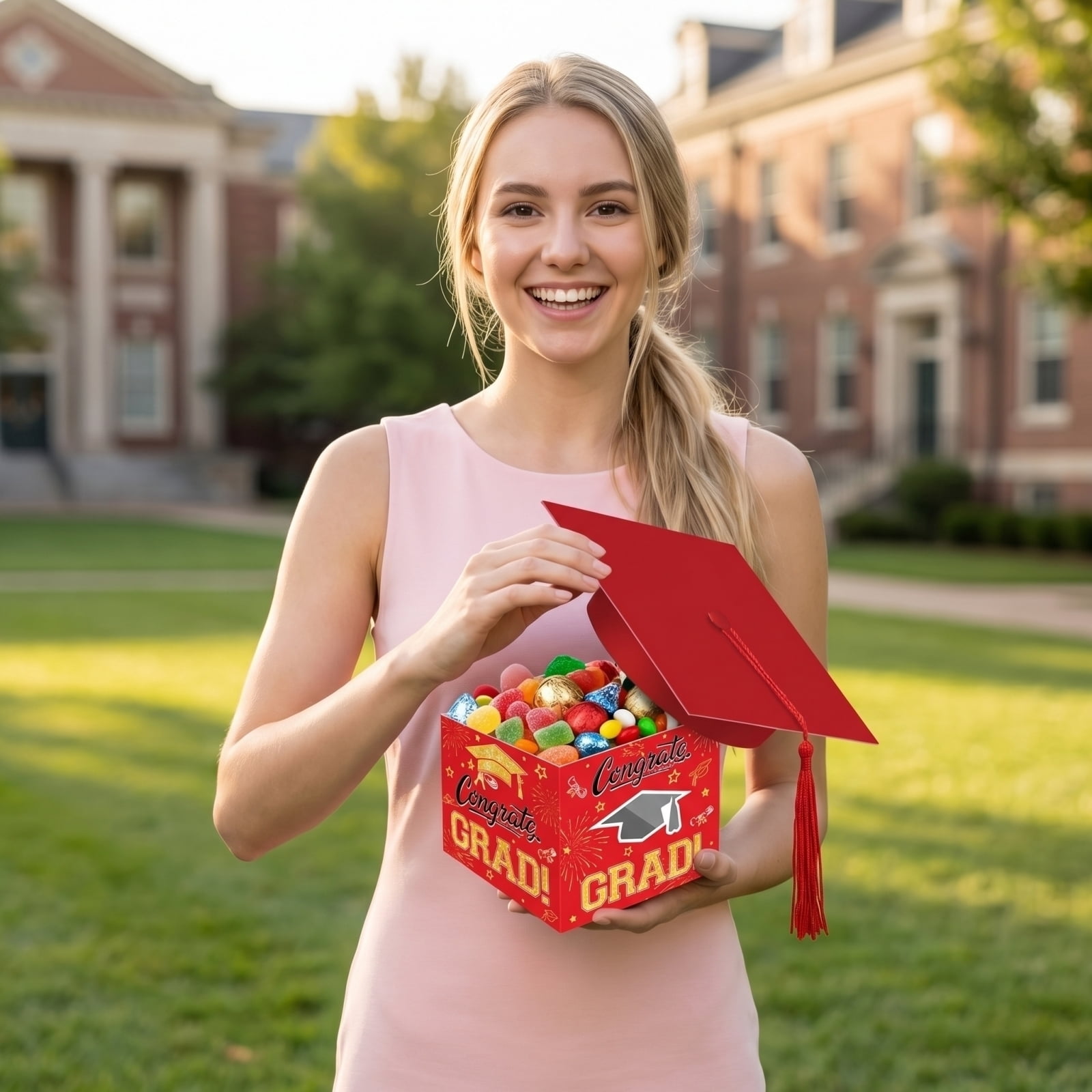 Graduation Grad Cap Boxes for Candy - 2026 Ceremony Party Favor Containers for Dessert Table Decor (Black)