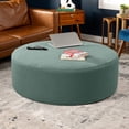 thumbnail image 4 of Jaxx Candler Round Coffee Table Ottoman, Oversized, 44-Inch, Boucle Green, 4 of 11