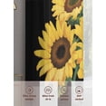 thumbnail image 6 of Yellow Sunflowers Sheer Curtains 45 Inch Length 2 Panels Set Window Treatments, Farmhouse Floral Leaves Butterfly Black Rod Pocket Semi Curtains for Living Room/Bedroom/Kitchen Décor, 104"W x 45"L, 6 of 7