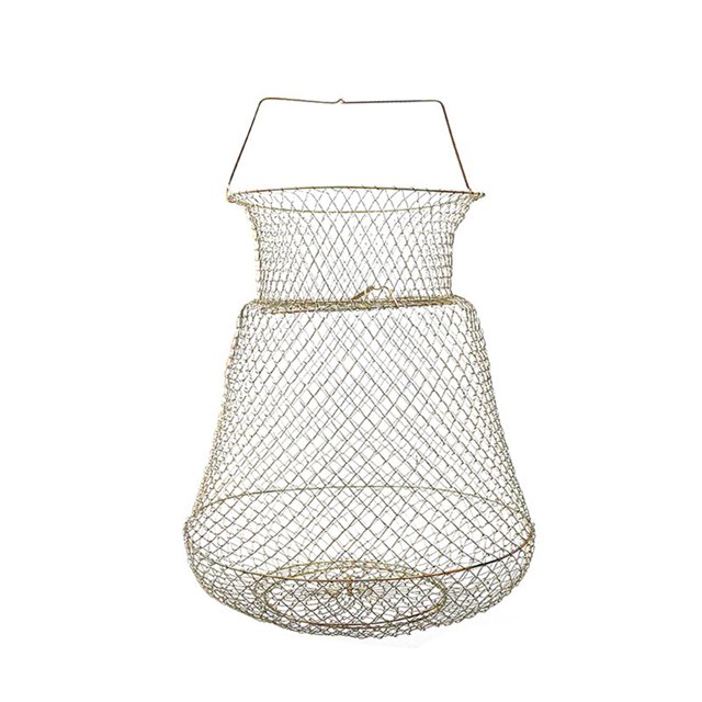 JShteea Cesta Protección Pescado Plegable Jaula Almacenamiento Cangrejo Pescado Alambre Portátil (25 Cm)
