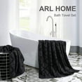 ARL HOME Bathroom 2 Piece Hand Towel Set Black Graphic Towel 700GSM