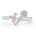thumbnail image 2 of AFFY Round White Natural Diamond Accent Mic & Music Note Two Tone Ring 14k White Gold Over Sterling Silver, Ring Size-6, 2 of 6