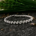 thumbnail image 4 of 9Ct Pear Cut Natural White Moissanite Diamond Women's Tennis Bracelet in 14K White Gold Plated, 4 of 5