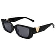 thumbnail image 1 of Gafas de sol Allarallvr rectangulares con forma de ojo de gato delgadas para mujer, color negro, 1 of 5