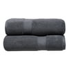 Hotel Style 58”L x 30”W Egyptian Cotton Bath Towels, Charcoal Sky, 2 Pack
