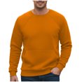 thumbnail image 4 of Atogsazn Men's Sherpa Lined Sweatshirts Fleece Pullover Long Sleeve Basic Sweatshirt Warm Crewneck Winter Clothes Tops 03-Orange XXL Fashion, 4 of 9
