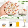 thumbnail image 2 of Yayeee 6 PCS Drink Coasters with Holder Set Woven Absorbent Round Tabletop Hot Pad, Watercolor Autumn Leaves, 2 of 7