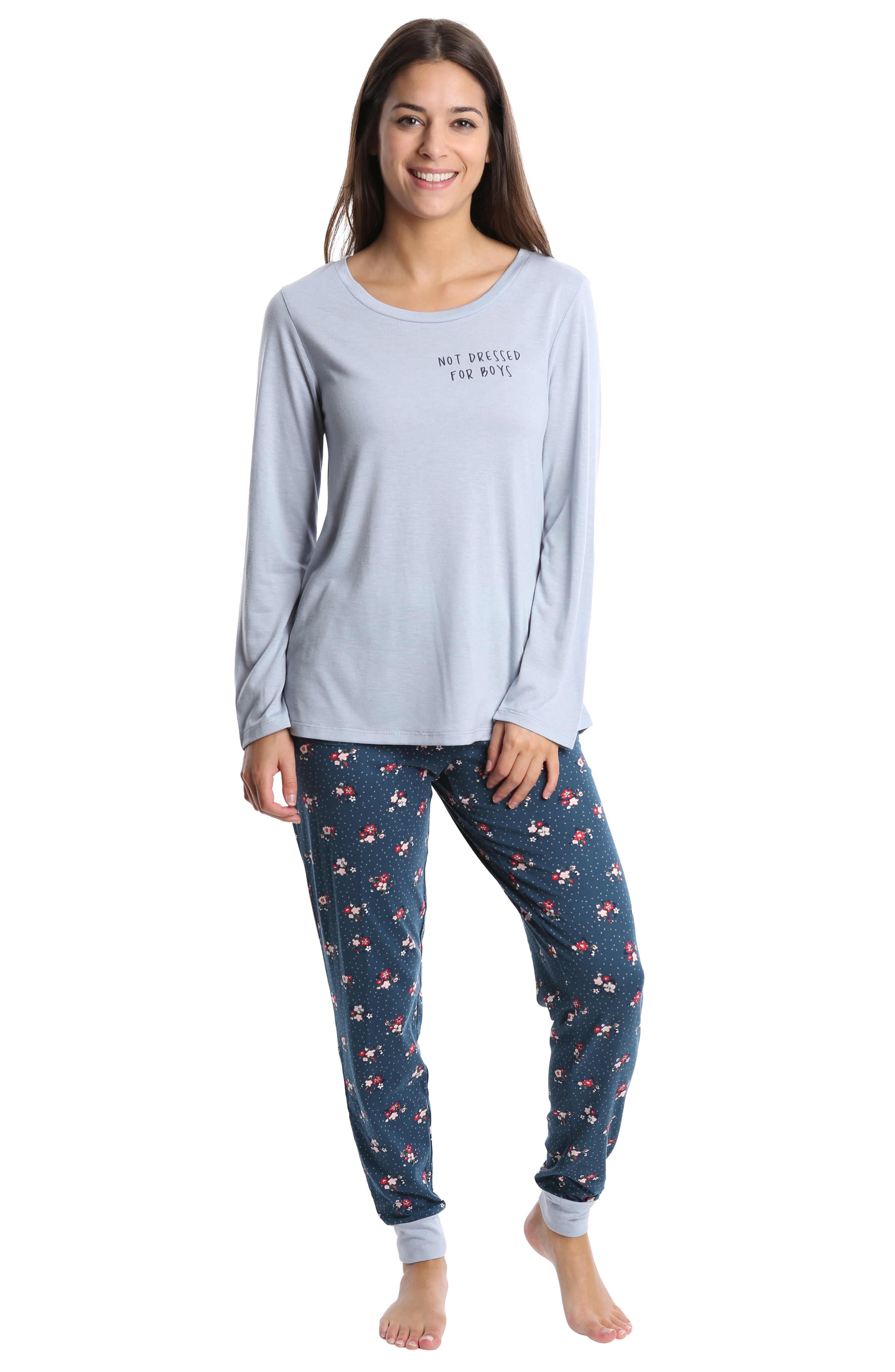 WallFlower Women's Pajama Pant Set - Long Sleeve Sleep Shirt & PJ ...