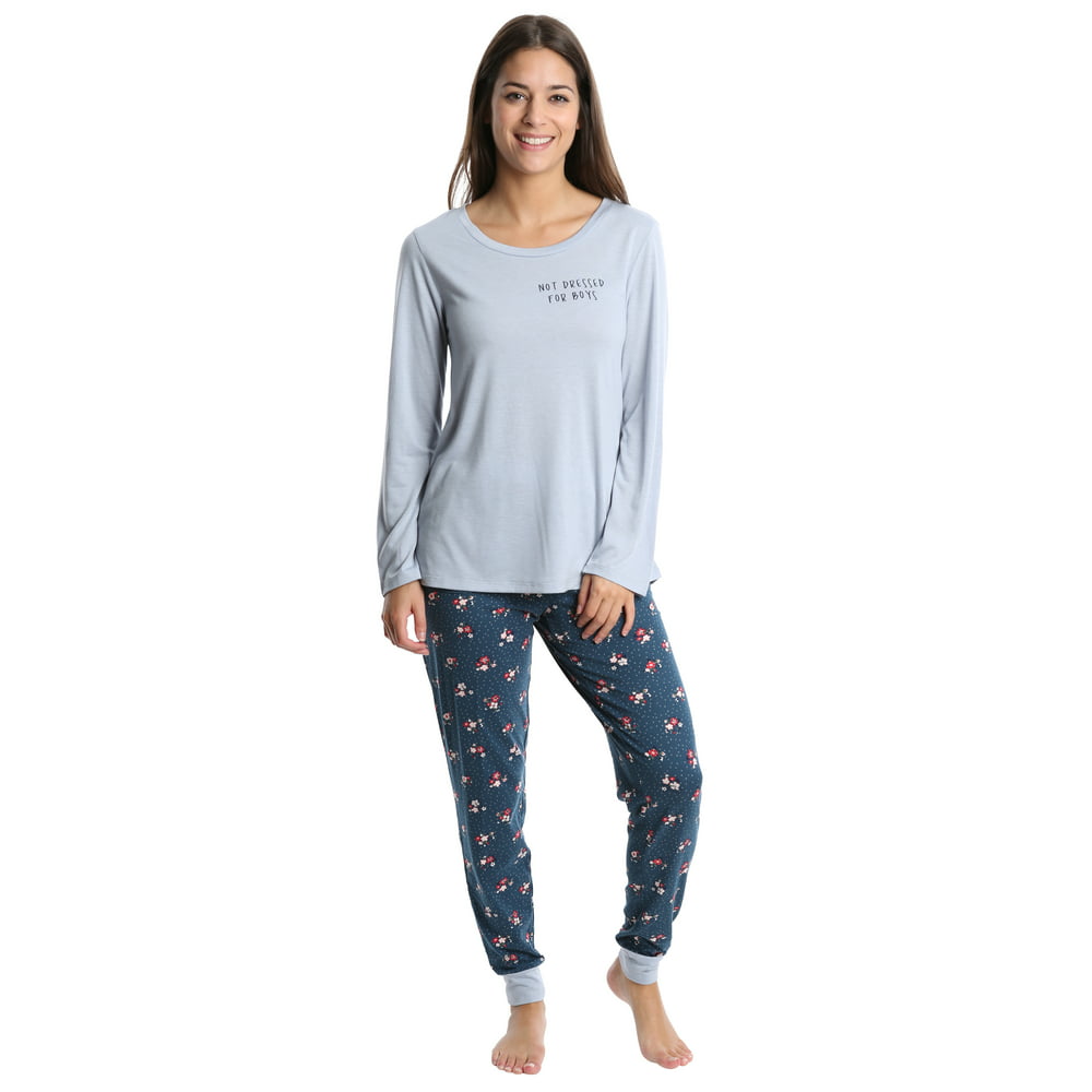 Wallflower - WallFlower Women's Pajama Pant Set - Long Sleeve Sleep ...
