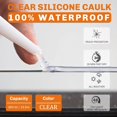 thumbnail image 2 of SILKBUT Clear Silicone Caulk, 100% Waterproof Silicone Sealant Adhesive Caulking,for RV, Kitchen,Bathroom, Window, Door, Glass,10.2FL.OZ/300ML (1Pack), 2 of 14