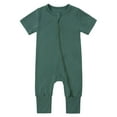 thumbnail image 2 of KPOPLK Unisex Baby Boy Girl 2/3 Pack Rompers Long Sleeve 2 Way Zipper One Piece Jumpsuits Clothes Sets(Green,12-18 Months), 2 of 9
