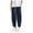 Blue, variant on JTieacloth Mens Casual Linen Pants Men's Summer Fashion Solid Color Casual Pants Cropped Leg Pants Men's Clothing Black