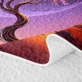 thumbnail image 5 of Homewish Nature Botanical Tree Bed Spread Queen,Moon Galaxy Print Queen Coverlet Set,Pink Purple,Black Reversible,3pcs, 5 of 7