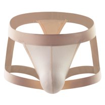 Herrnalise Men's Jockstrap Underwear Men Casual Solid Hollow-carved Design Sexy Breathable Low Waist Underwear Pants Sexy Underwear Set For Men For Khaki,XL