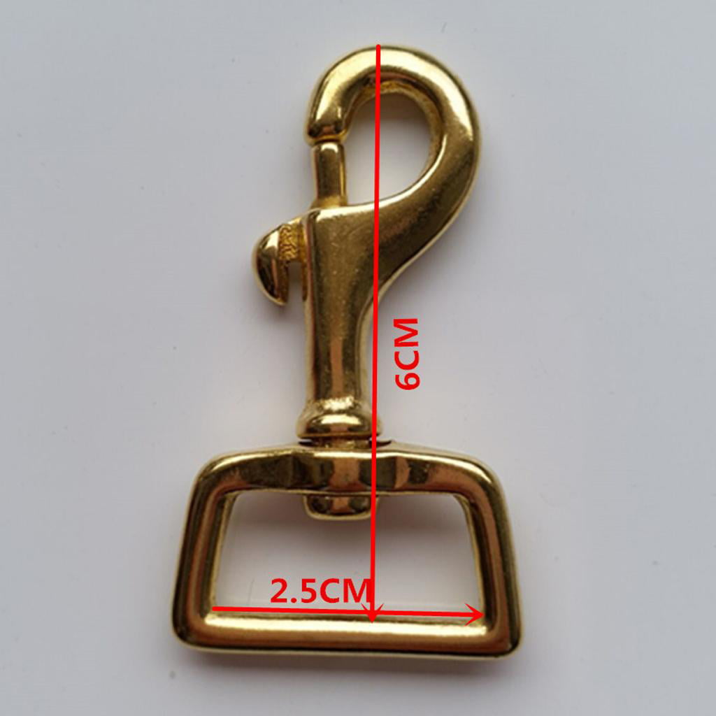 Heavy Duty Solid Brass Swivel Eye Lobster Clasp Bolt Snap Hook For Straps  Bags Belting Leather Craft 25x60mm 