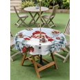 thumbnail image 3 of Outdoor Tablecloth with Umbrella Hole and Zipper, Blue Snowman Christmas Round Table Cloth 54 Inch Waterproof Tablecloth, Xmas Tree Branch Birds Picnic Table Cover for Patio Camping, 3 of 7