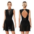 thumbnail image 2 of iiniim Lyrical Dance Dress for Women Rhinestone Figure Skating Sleeveless Ballet Dancewear Black S, 2 of 7
