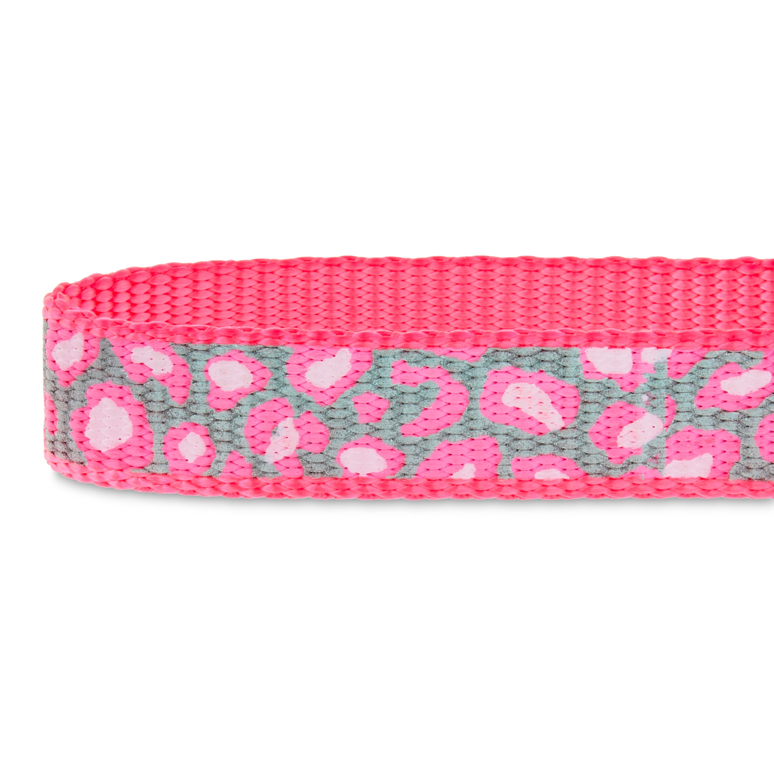 Vibrant Life Reflective Adjustable Dog Collar, Pink Cheetah, Small