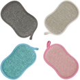 thumbnail image 1 of Reusable Microfiber Antibacterial Washable Dish Sponge Scouring Pads Double Sponge for Non-Stick Pans Pots (4pcs Sponge), 1 of 5