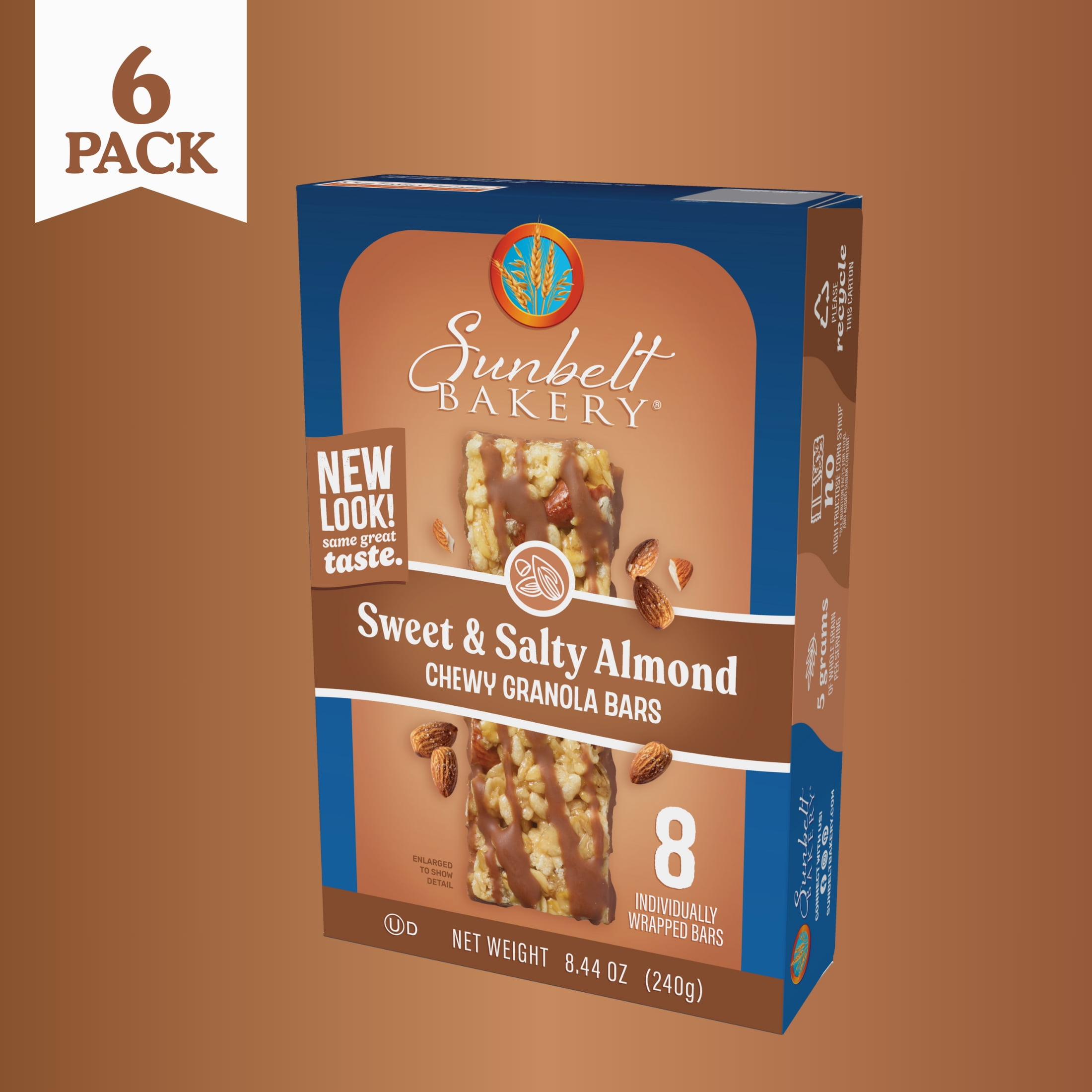 Sunbelt Bakery Almond Sweet & Salty Chewy Granola Bars, 48 bars (6 Boxes), 50.64 oz